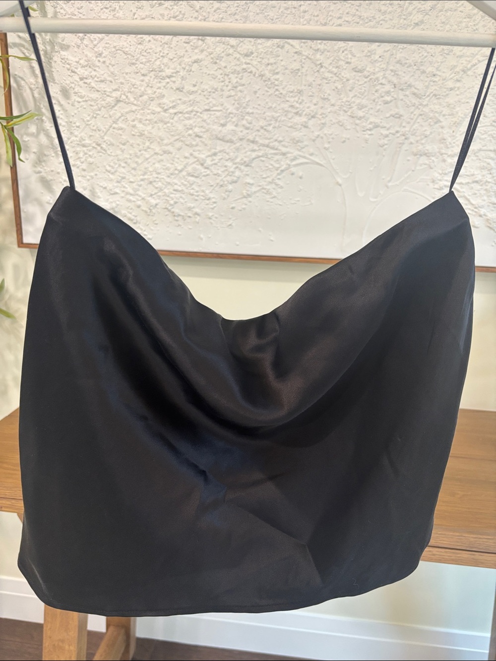 Reformation Black Satin Strapless